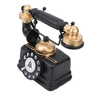 Imagem de Xixian Telefone Antigo Antigo Antigo Com Fio por Telefone Fixo, um Enfeite de Mesa de Estilo Vintage para Escritório Em Casa, Feito de Material de Resina, Decoração de Casa Perfeita ou