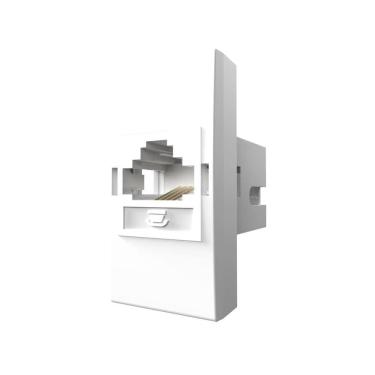 Imagem de Módulo tomada p/ telefone RJ11 4 fios Módulo Pro Alumbra Branco