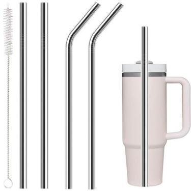 Imagem de Conjunto de canudos de aço inoxidável Esayendder para copo Stanley de 