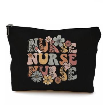 Imagem de Bolsa de maquiagem QGFM Nurse Cosmetic Bag com zíper para mulheres