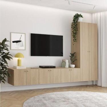 Imagem de Rack para TV até 75 Polegadas Suspenso Modular 4 Módulos 8 Portas Fram