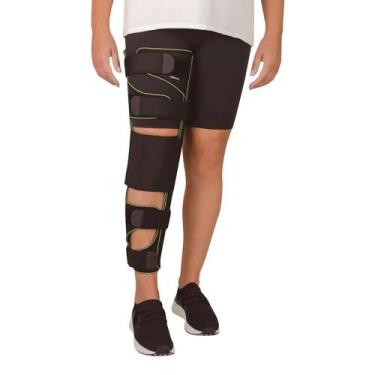 Imagem de Imobilizador Ergonômico Longo Mercur para Joelho Largo Tamanho P Preto