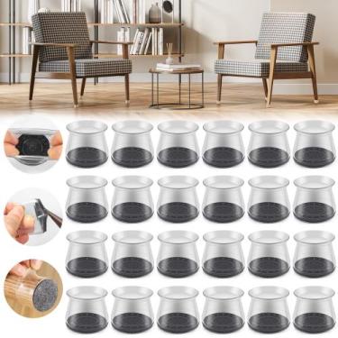 Imagem de Protetores de piso para móveis Violibar 24PCS, almofadas de feltro de 