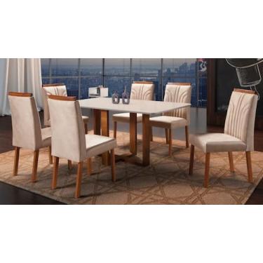 Imagem de Sala de Jantar 6 Cadeiras 1,60x0,90m Atlas Veneza Art Salas