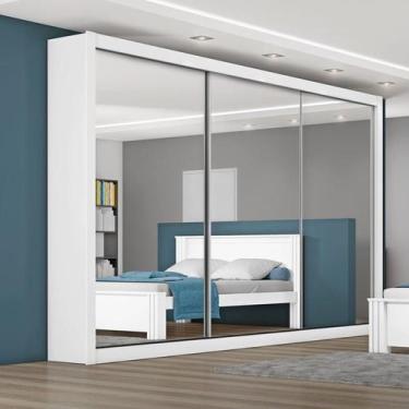 Imagem de Guarda Roupa Espelhado Costas 3mm - Toronto-Branco Europa - Móveis Eur