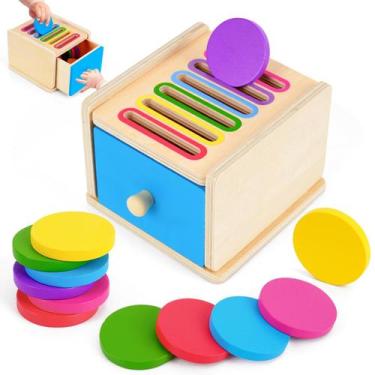 Imagem de Caixa de moedas Montessori Toy FCSONU para crianças de 1 a 3 anos com 
