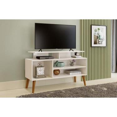 Imagem de Rack para TVs 42" Retrô Lyon Off White e Canela Carmolar