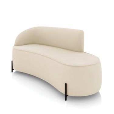 Imagem de Sofá 3 Lugares Orgânico 180cm Pé Ferro Preto Morgan Veludo D03 - D'Rossi