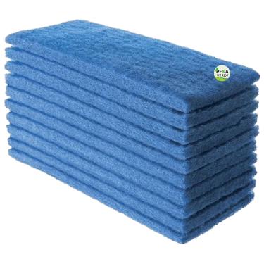 Imagem de Kit 10 Unidades Fibra Azul de Limpeza Macia Leve British Sem Riscos 23 cm x 10 cm Para Prataria Porcelana Vidros Cristal
