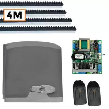 Imagem de Kit 1 Motor DZ Rio 4m Crem 2 Control Portão Deslizante 400Kg 220V
