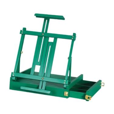 Imagem de oshhni Cavalete de mesa para artista, suporte para livros, material de arte, pintura, cavalete com armazenamento para estúdio, livro de receitas, Verde