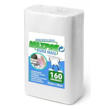 Imagem de 160Un Pano de Limpeza Multiuso Max Pano– Alta Absorção Lavável Semi Descartável - Não solta fiapos(32x28cm)