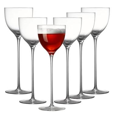 Imagem de Copos de coquetel Nick & Nora com haste de cristal, capacidade de 142 g, 21 cm de altura, conjunto de martini Manhattan de vidro transparente, 6 peças