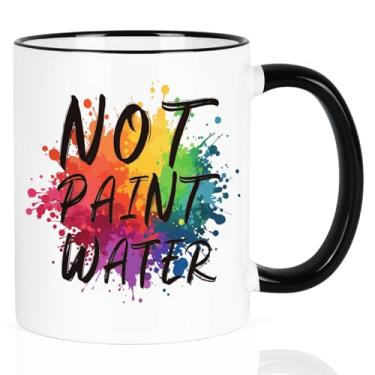 Imagem de YHRJWN Caneca de café para presente de artista Not Paint Water, presente de professor de arte engraçado para professor, apreciação do educador, aposentadoria, presente de caneca de aniversário do