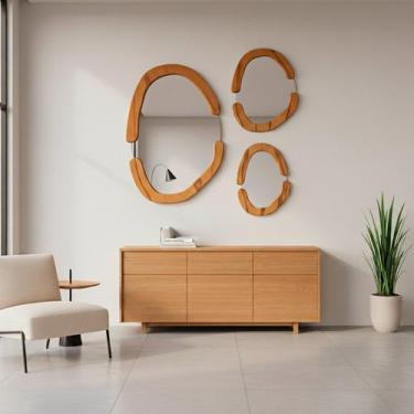 Imagem de Kit 3 Espelhos Decorativos 35x50cm 50x64cm e 64x77cm Orgânico - E2G De