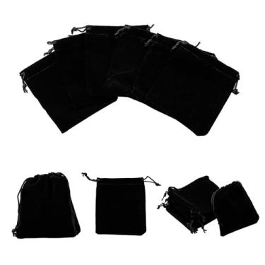 Imagem de Sacos de cordão de veludo preto, 25 peças, bolsas de joias, sacolas retangulares de presente de casamento, 12 x 10 cm, para viagens, viagens, negócios, lembrancinhas, joias, embalagem de presente