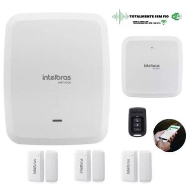 Imagem de Kit Alarme Amt 8000 Central S/fio Wifi Intelbras C/ 3 Sensor
