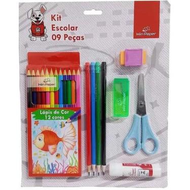 Imagem de Kit Escolar Win Paper - 09 Peças Essenciais para Crianças - no-brand