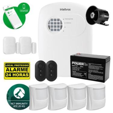Imagem de Kit Alarme Intelbras C/ Sensores 4 Infra Pet E 2 Magnéticos