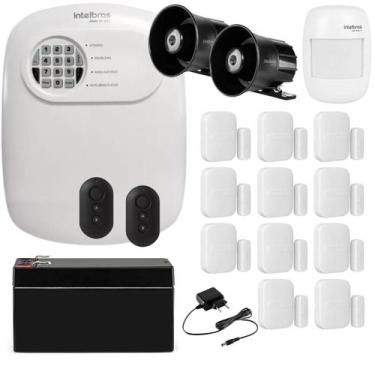 Imagem de Kit Alarme Intelbras App Com 12 Sensores Sem Fio E 2 Sirenes