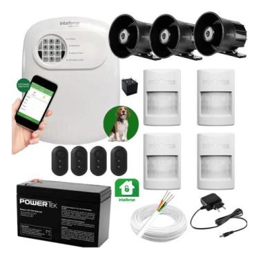 Imagem de Kit Alarme Intelbras 4 Sensores Presença Pet Cf E 3 Sirenes