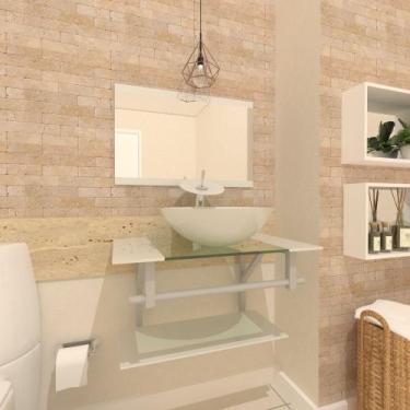 Imagem de Gabinete de Vidro 60cm para Banheiro Cuba Redonda - Estônia - EKASA, B