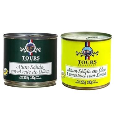 Imagem de Atum Sólido Tours em Lata - Azeite de Oliva e Óleo Comestível com Limão - 2 Unidades de 255g Cada