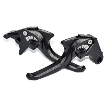 Imagem de MTCRIGHTER Conjunto de alavanca de embreagem de freio curto de 2 dedos compatível com Honda GROM/ MSX125/Monkey 125, feito de liga de alumínio CNC (preto)