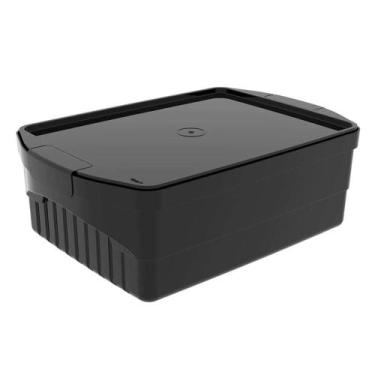 Imagem de Caixa Organizadora 8L Preta Crippa com Tampa e Travas Laterais Closet 