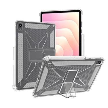 Imagem de Capa para Samsung Galaxy Tab S11 de 11 polegadas – Capa protetora de TPU transparente com suporte, airbag de quatro cantos, design à prova de choque, capa fina e transparente antiarranhões para tablet