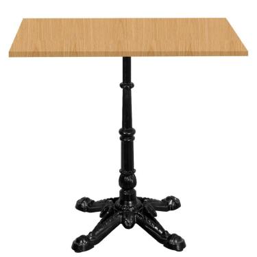 Imagem de Base De Mesa Apus Em Ferro Preto 75 Cm (alt) Tampo Mdp Quadrado Samba 80cm (larg) X 2,5cm Alt