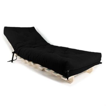 Imagem de Sofa Cama Solteiro Futon Dobrável Preto