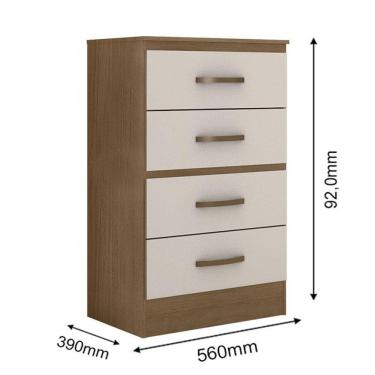 Imagem de Guarda Roupa Casal 6 Portas E Cômoda 4 Gavetas Lite Nature Off White - Móveis Leão