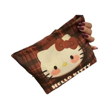 Imagem de Bolsa De Cosméticos Kawaii Hello Kitty Para Meninas, Alta Capacidade, 