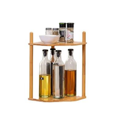Imagem de WooFawn Prateleira de canto expansível de bambu – Organizador de pratos/pratos para armário, prateleira de balcão de cozinha e pequena prateleira de cozinha, ajustável - presente útil para casa e