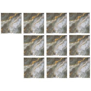 Imagem de Placa Adesiva Marmore 3D Kit 10 uni Obra Reforma Casa Cozinha Banheiro Quarto Sala Painel Autocolante Papel de Parede