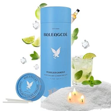 Imagem de MAZINOK Vela perolada Rio de Janeiro com aroma de vinho - branco 510 g não tóxico luxo longa duração cera em pó velas de areia até 120 horas - vela pérola recarregável areia com 30 pavios
