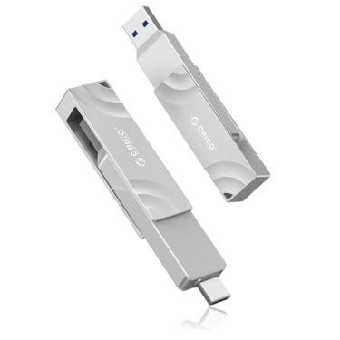 Imagem de ORICO Unidade externa de estado sólido de 1 TB, SSD portátil de metal giratório de porta dupla de 1050 MB/s com clique-stop de 90°, armazenamento confiável para iPhone 16, série 15, smartphone tipo C