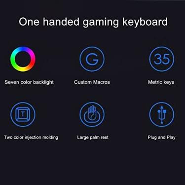 Imagem de Teclado para Jogos de Uma Mão, Teclado para Jogos, Gamepad 35 Teclas RGB Iluminação Colorida Interface USB Interface Ergonômica Teclado Mecânico de Jogos Mecânicos