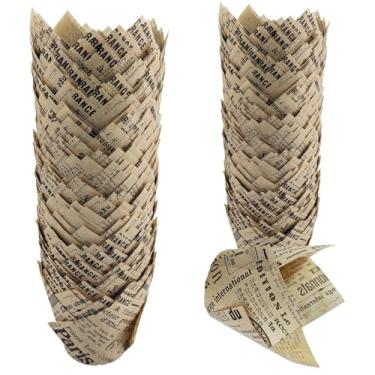 Imagem de 150 peças de forros de muffin de cupcake de tulipa copos de papel para bolos de cupcake à prova de gordura para aniversário, festa de casamento, chás de bebê, restaurantes (caqui)