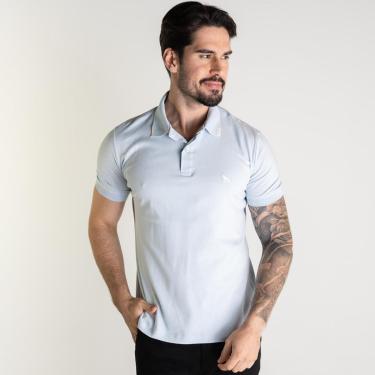 Imagem de Camisa olo Acostamento Friso Azul Claro-Masculino