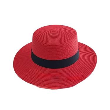 Imagem de Palha dobrável para a piscina das mulheres do chapéu de praia(VERMELHO)