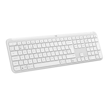 Imagem de Teclado sem fio Logitech Signature Slim K950 Com Easy-Switch para até 3 dispositivos, Digitação Silenciosa, Conexão Bluetooth ou Receptor USB Logi Bolt Incluso e Layout US INTL - Branco