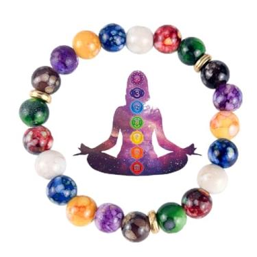 Imagem de Pulseira feminina com contas de cristal de cura de pedras preciosas naturais para ioga e equilíbrio de energia com caixa de presente, Elastic, Pedra, Sem Pedra Preciosa