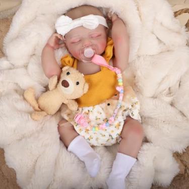 Imagem de Bebê Reborn Boneca Realista Menina Corpo de Silicone 48cm Pode Dar Banho (Menina Boneca)