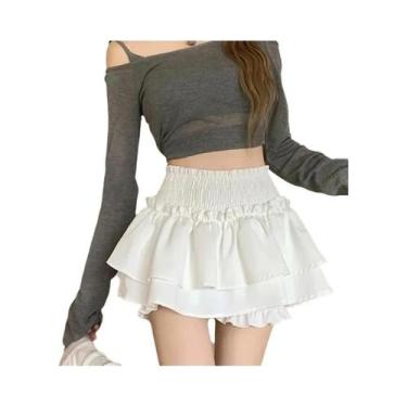 Imagem de Saia Mini De Cintura Alta, Bonita E Sexy, Estilo Balletcore, Com Renda