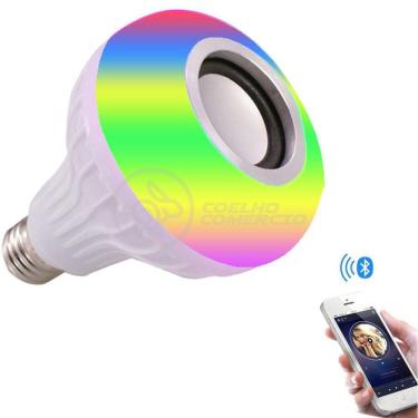 Imagem de Lâmpada Led 12W E27 Rgb Colorida Com Caixa De Som Bluetooth