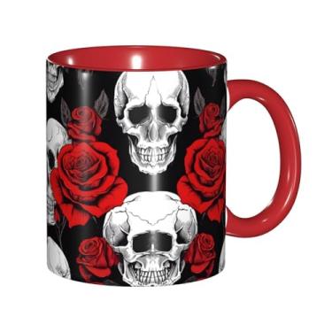 Imagem de Zeraoke Caneca de café criativa com estampa de caveira de Halloween, personalizada, presente para a família, tamanho de 325 ml, unissex