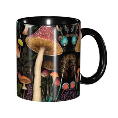 Imagem de Zeraoke Canecas de café criativas com estampa de cogumelo, personalizadas, presente para a família, tamanho de 325 ml, unissex