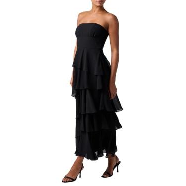Imagem de Lulus Vestido midi feminino Jovie sem alças, Preto, G